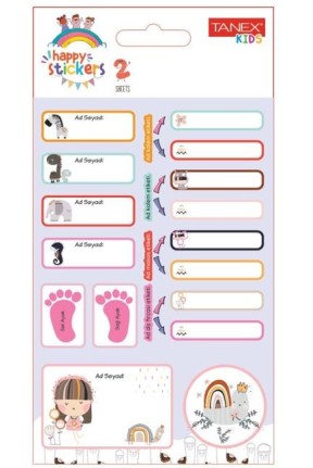 Tanex Tnx-212 İlkokul İsim-Soyisim Etiketi 2 Li Paket