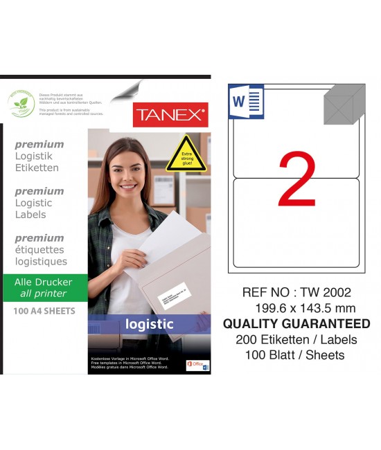 Tanex Tw-2002 Shipping and Logistics Label 199.6x143.5 mm