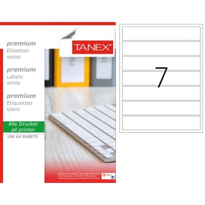Tanex TW-2007  Laser Etiket 100 Lü Paket