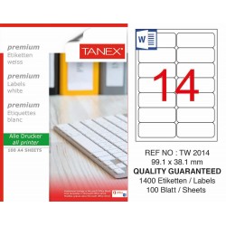 Tanex TW-2014 99.1x34.1mm Laser Etiket 1400 Adet