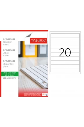 Tanex TW-2020 Laser Etiket 26 x 95 mm Tanex TW-2020 Laser Etiket 26 x 95 mm