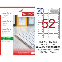 Tanex TW-2052 Laser Etiket  46,4 x 21,2 mm 