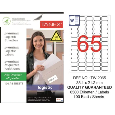 Tanex Tw-2065 Sevkiyat ve Lojistik Etiketi 38.1x21.2 mm