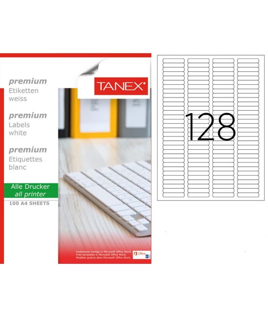 Tanex TW-2096 43,2x8,5 mm Laser Etiket