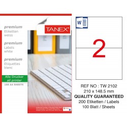 Tanex TW-2102 Laser Etiket 210 x 148,5 mm 