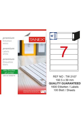 Tanex TW-2107 Laser Etiket 100 Lü Paket