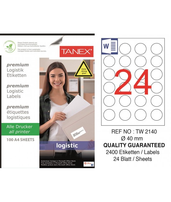 Tanex Tw-2140 Shipping and Logistics Label 40 mm
