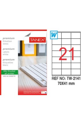 Tanex TW-2141 Laser Etiket 70 x 41 mm 