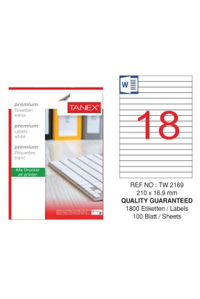 Tanex TW-2169 Laser Etiket 210x16,9mm