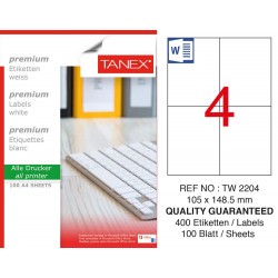 Tanex TW-2204 105x148,5mm Laser Etiket 100 Lü