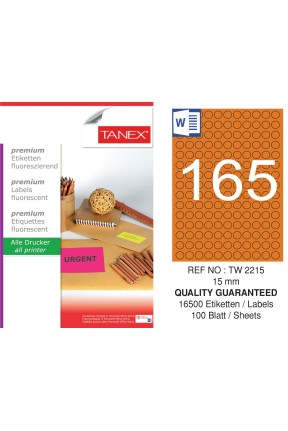 Tanex Tw-2215 15 mm Flo Turuncu Laser Etiket