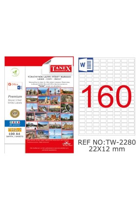 Tanex Tw-2280 22x12mm Laboratuvar Etiketi