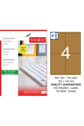 Tanex TW-2304 105x140 mm Kraft Etiket 100 Lü Paket