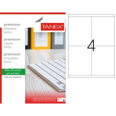 Tanex TW-2304 105x140 mm Sökülebilir Etiket 100 Lü