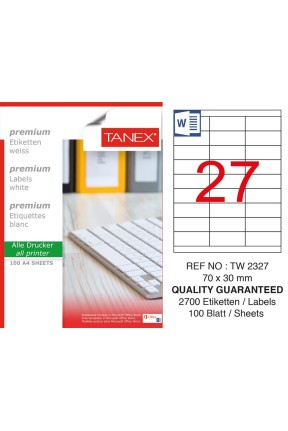 Tanex TW-2327 70mmx30mm 100 Sayfa Etiket