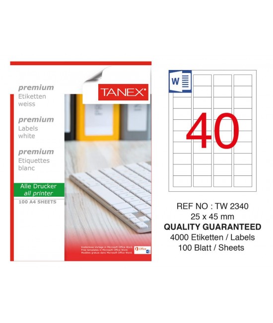Tanex TW-2340 Laser Etiket 100 Lü Paket