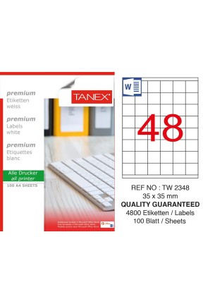 Tanex TW-2348 35mm x 35mm Laser Etiket
