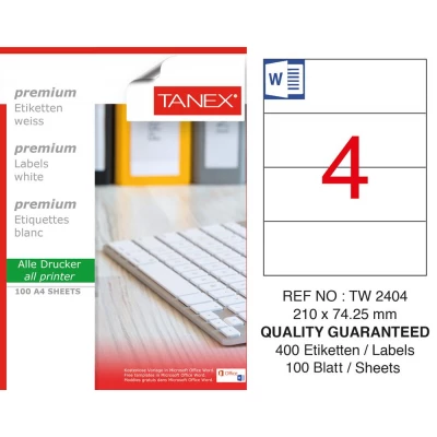 Tanex TW-2404 Laser Etiket 100 Lü Paket