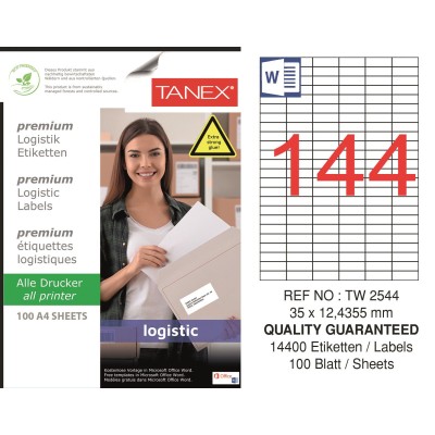 Tanex Tw-2544 Sevkiyat ve Lojistik Etiket 35x12,4355 mm Tanex Tw-2544 Sevkiyat ve Lojistik Etiket 35x12,4355 mm
