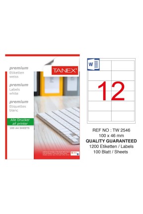 Tanex TW-2546 Laser Etiket 100 Lü Paket