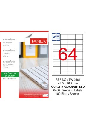Tanex TW-2564 Laser Etiket 48,5 x 16,9 mm 