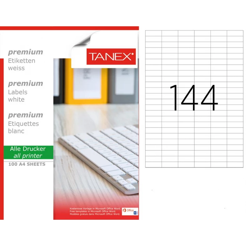 Tanex TW-2644 35x12 mm Sökülebilir Etiket 100 Lü