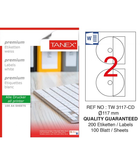 Tanex TW-3117 117 mm Laser Label