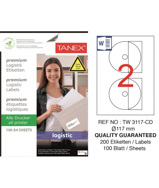 Tanex Tw-3117 Shipping and Logistics Label 117mm