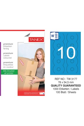 Tanex TW-3177 78x54,5mm Mavi Pastel Laser Etiket 100 Lü Tanex TW-3177 78x54,5mm Mavi Pastel Laser Etiket 100 Lü