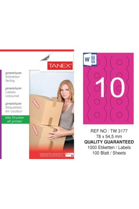 Tanex TW-3177 78x54.5mm Pembe Pastel Laser Etiket 100 Lü Tanex TW-3177 78x54.5mm Pembe Pastel Laser Etiket 100 Lü