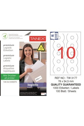 Tanex Tw-3177 Sevkiyat ve Lojistik Etiket 78x54,5 mm Tanex Tw-3177 Sevkiyat ve Lojistik Etiket 78x54,5 mm