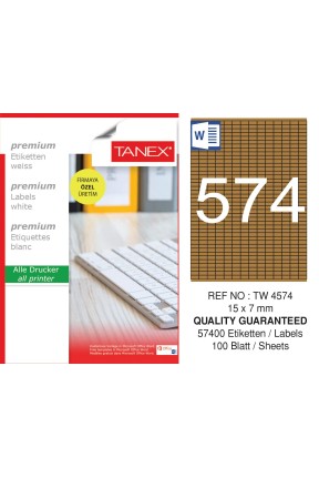 Tanex TW-4574 15x7 mm Kraft Etiket 100 Lü Paket Tanex TW-4574 15x7 mm Kraft Etiket 100 Lü Paket