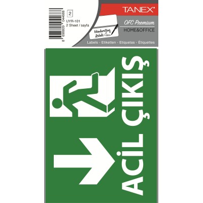 Tanex Uyr-101 Acil Çıkış Etiketi 2 Li Paket