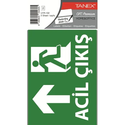 Tanex Uyr-102 Acil Çıkış Etiketi 2 Li Paket Tanex Uyr-102 Acil Çıkış Etiketi 2 Li Paket