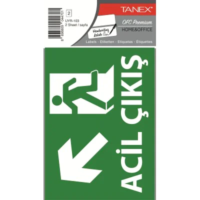 Tanex Uyr-103 Acil Çıkış Etiketi 2 Li Paket Tanex Uyr-103 Acil Çıkış Etiketi 2 Li Paket