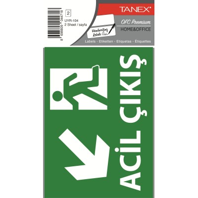 Tanex Uyr-104 Acil Çıkış Etiketi 2 Li Paket