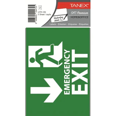 Tanex Uyr-105 Acil Çıkış Etiketi 2 Li Paket