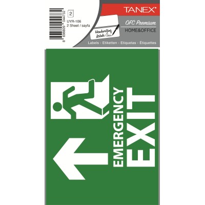 Tanex Uyr-106 Acil Çıkış Etiketi 2 Li Paket