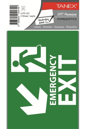 Tanex Uyr-107 Acil Çıkış Etiketi 2 Li Paket