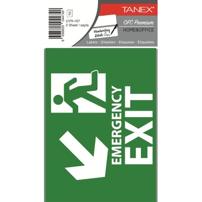 Tanex Uyr-107 Acil Çıkış Etiketi 2 Li Paket