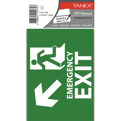 Tanex Uyr-108 Acil Çıkış Etiketi 2 Li Paket