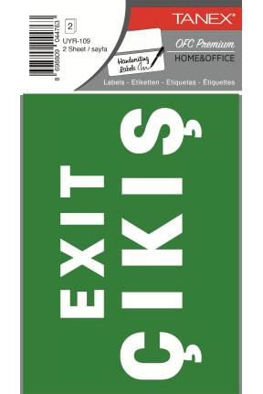 Tanex Uyr-109 Acil Çıkış Etiketi 2 Li Paket