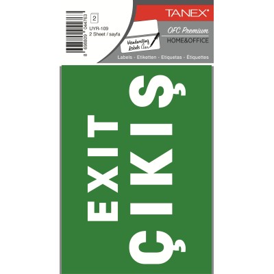Tanex Uyr-109 Acil Çıkış Etiketi 2 Li Paket