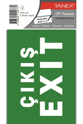 Tanex Uyr-110 Acil Çıkış Etiketi 2 Li Paket