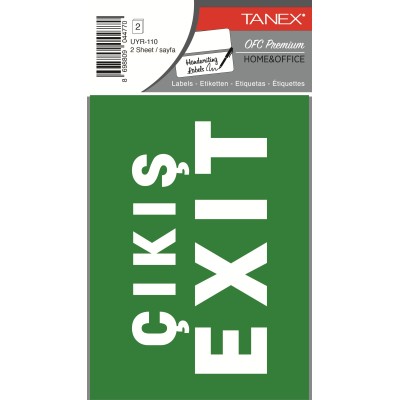Tanex Uyr-110 Acil Çıkış Etiketi 2 Li Paket