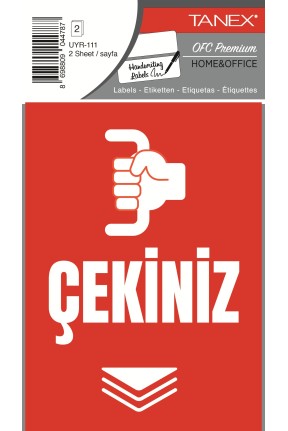 Tanex Uyr-111 Çekiniz Uyarı Etiketi 2 Li Paket