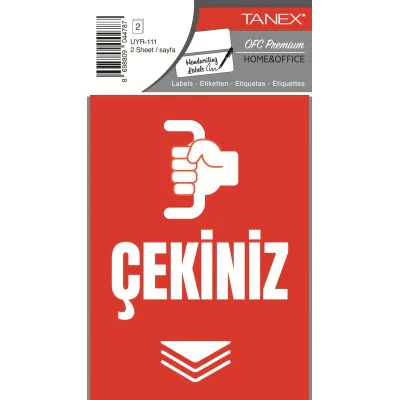 Tanex Uyr-111 Çekiniz Uyarı Etiketi 2 Li Paket Tanex Uyr-111 Çekiniz Uyarı Etiketi 2 Li Paket