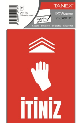 Tanex Uyr-112 İtiniz Uyarı Etiketi 2 Li Paket