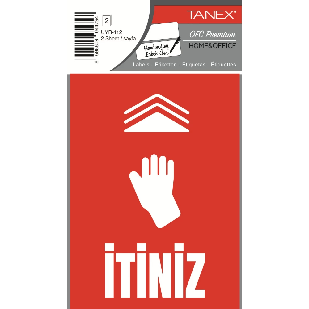 Tanex Uyr-112 İtiniz Uyarı Etiketi 2 Li Paket Tanex Uyr-112 İtiniz Uyarı Etiketi 2 Li Paket