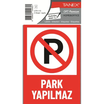 Tanex Uyr-113 Park Yapılmaz Uyarı Etiketi 2 Li Paket Tanex Uyr-113 Park Yapılmaz Uyarı Etiketi 2 Li Paket